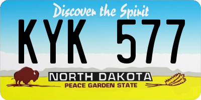 ND license plate KYK577