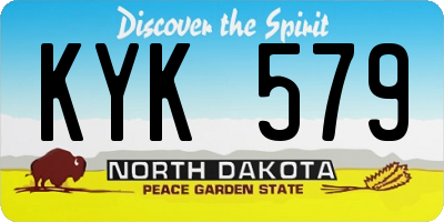 ND license plate KYK579