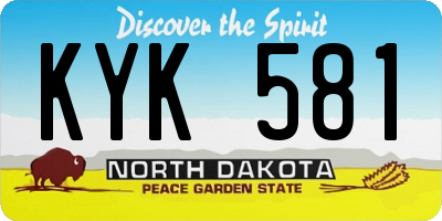ND license plate KYK581