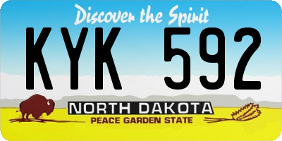ND license plate KYK592
