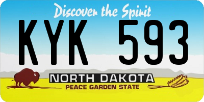 ND license plate KYK593
