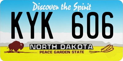 ND license plate KYK606