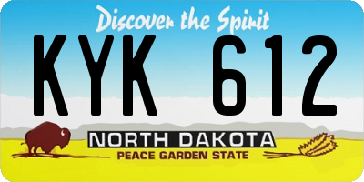 ND license plate KYK612