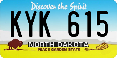 ND license plate KYK615