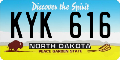 ND license plate KYK616