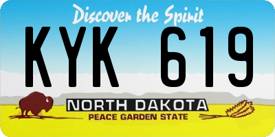 ND license plate KYK619