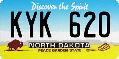 ND license plate KYK620