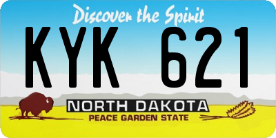 ND license plate KYK621