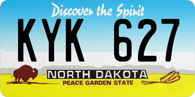 ND license plate KYK627