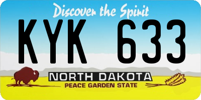 ND license plate KYK633