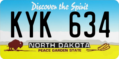 ND license plate KYK634
