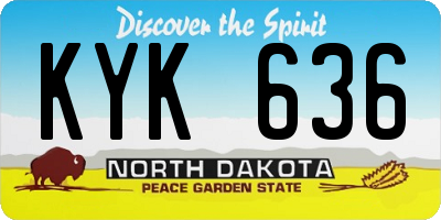 ND license plate KYK636