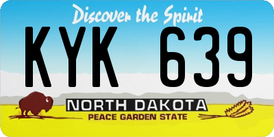 ND license plate KYK639