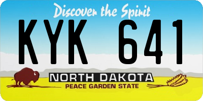 ND license plate KYK641
