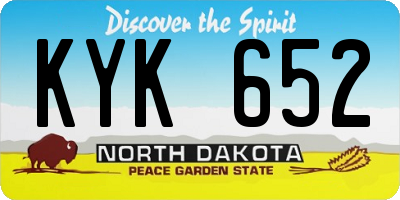 ND license plate KYK652
