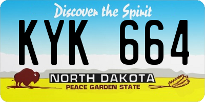 ND license plate KYK664