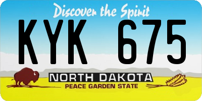 ND license plate KYK675