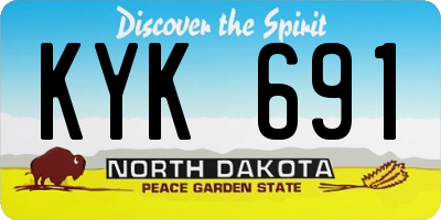 ND license plate KYK691