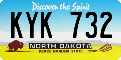 ND license plate KYK732