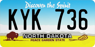 ND license plate KYK736