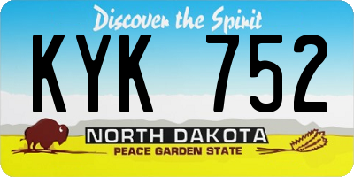 ND license plate KYK752