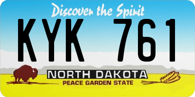 ND license plate KYK761
