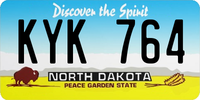 ND license plate KYK764