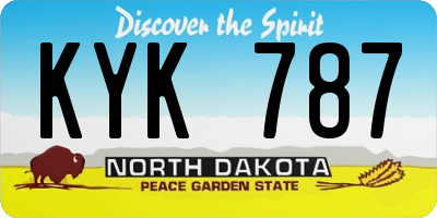 ND license plate KYK787