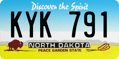 ND license plate KYK791