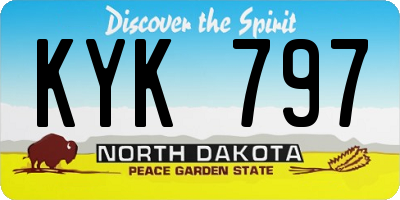 ND license plate KYK797