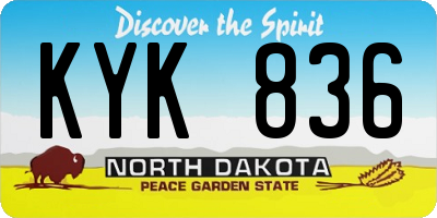 ND license plate KYK836