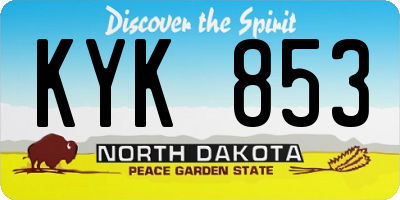 ND license plate KYK853