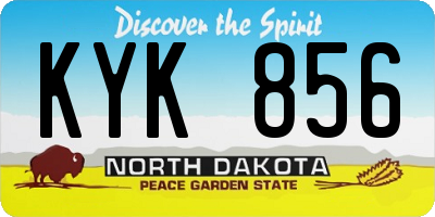 ND license plate KYK856