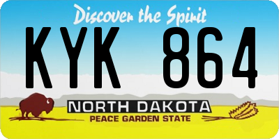 ND license plate KYK864