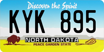 ND license plate KYK895