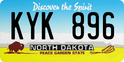 ND license plate KYK896