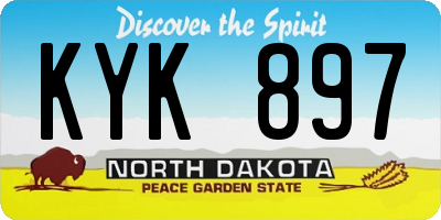 ND license plate KYK897