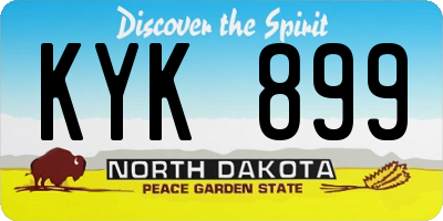 ND license plate KYK899
