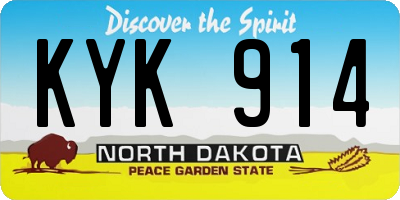 ND license plate KYK914