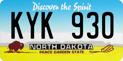 ND license plate KYK930