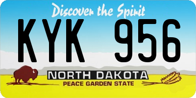 ND license plate KYK956