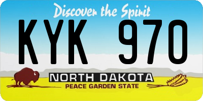 ND license plate KYK970