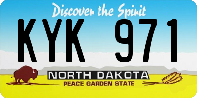 ND license plate KYK971