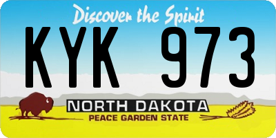 ND license plate KYK973
