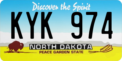 ND license plate KYK974