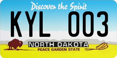 ND license plate KYL003