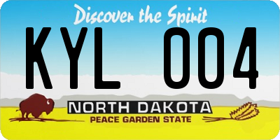 ND license plate KYL004