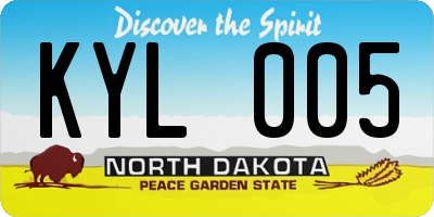 ND license plate KYL005