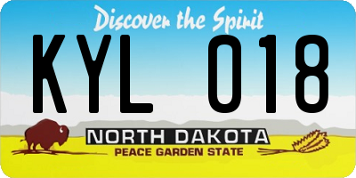 ND license plate KYL018
