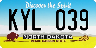 ND license plate KYL039